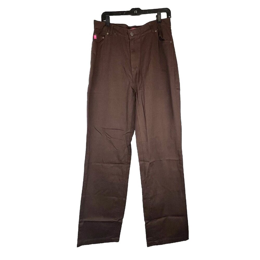 Woman Within Natural Fit 5 Pocket Western Classic Academia Brown Denim Pants 12T